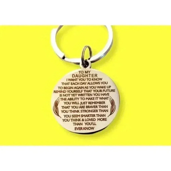To My Daughter Love You More Than I Ever Know Keychain - Picture 1 of 2